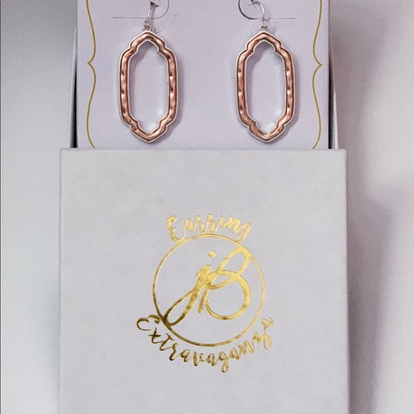 jBloom Jewelry - NIB jBloom Rose Gold Earrings Lined W/ Silver jBloom Jewelry - NIB jBloom Rose Gold Earrings Lined W/ Silver